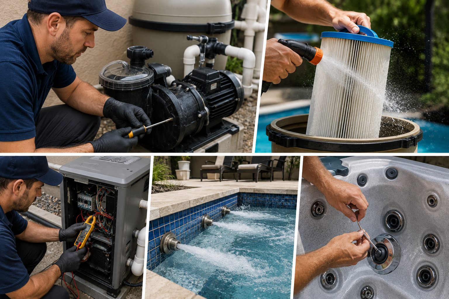 Pool pump and spa equipment repair